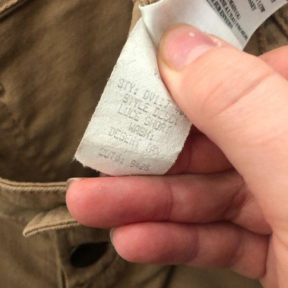 Vince Luce Denim Jean Shorts 34 Mid Waist Two Button Closure Desert Tan Khaki - Picture 7 of 10